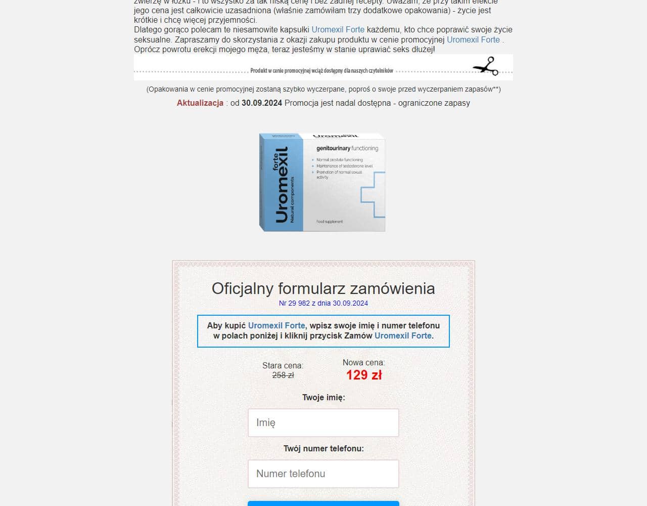 Uromexil Forte Prostatitis 3